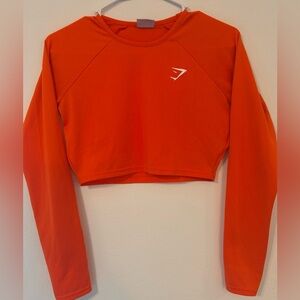 Gymshark Training Long Sleeve Crop Top- Papaya Orange